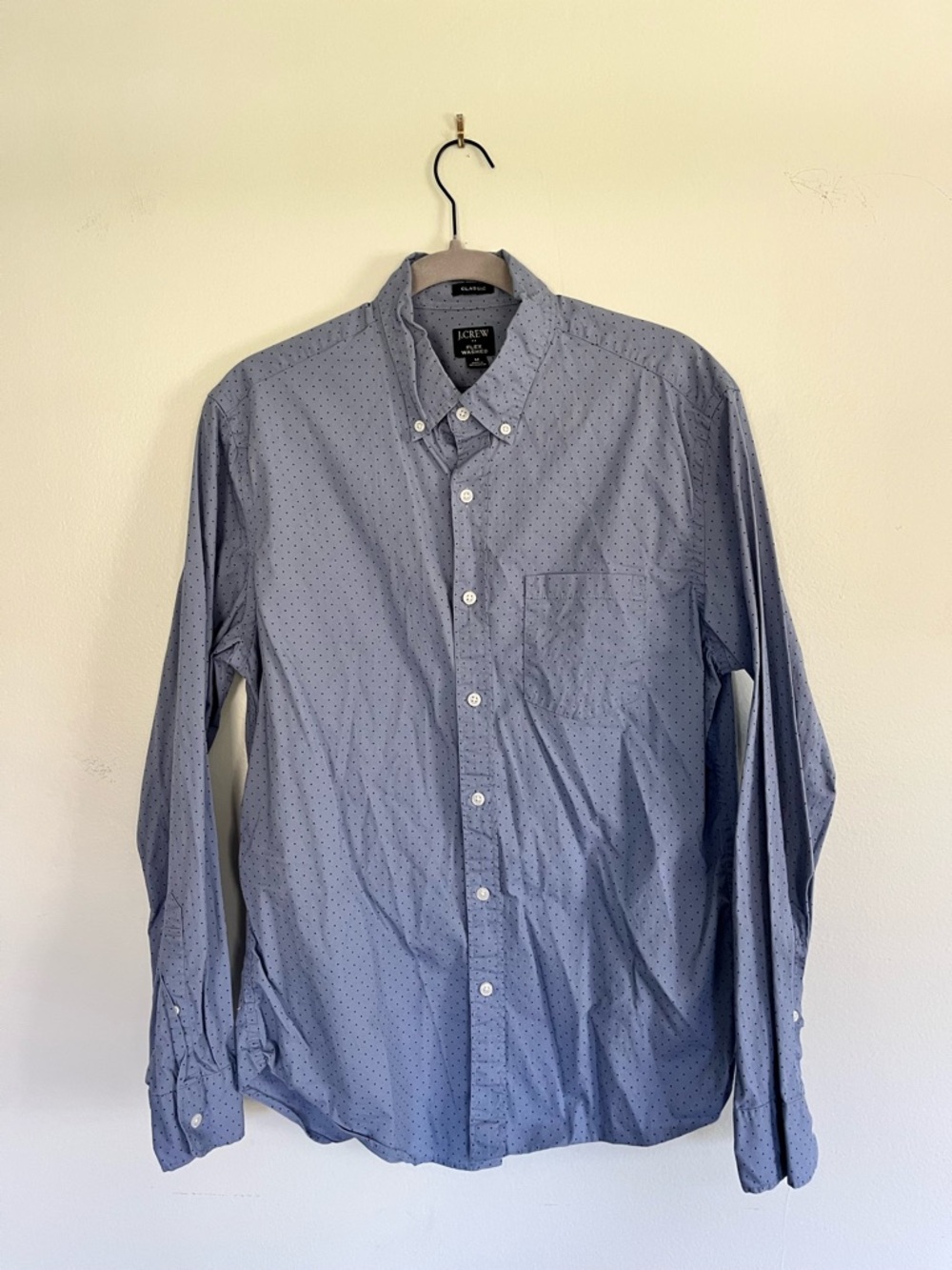 J. Crew Light Blue polka Dot Button-Down Shirt